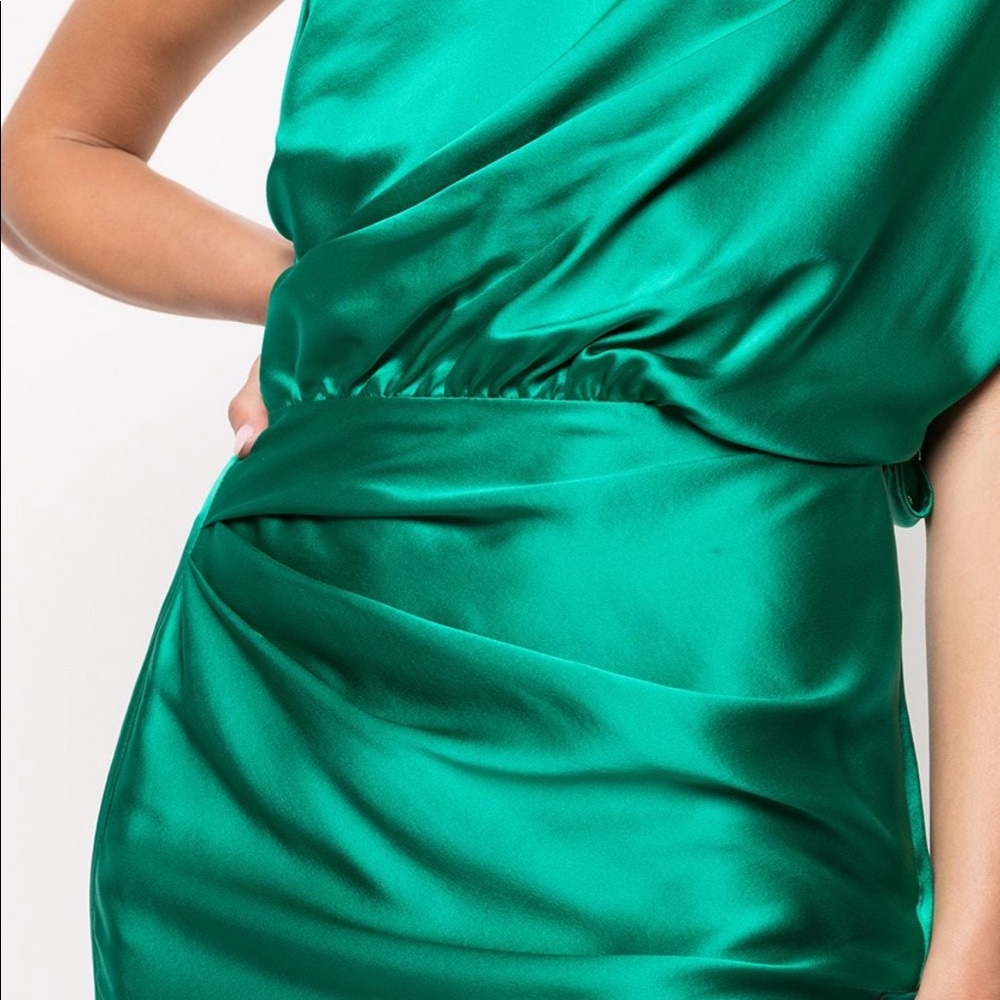 Michelle Mason Satin Asymmetric Mini Dress - Picture 6 of 6